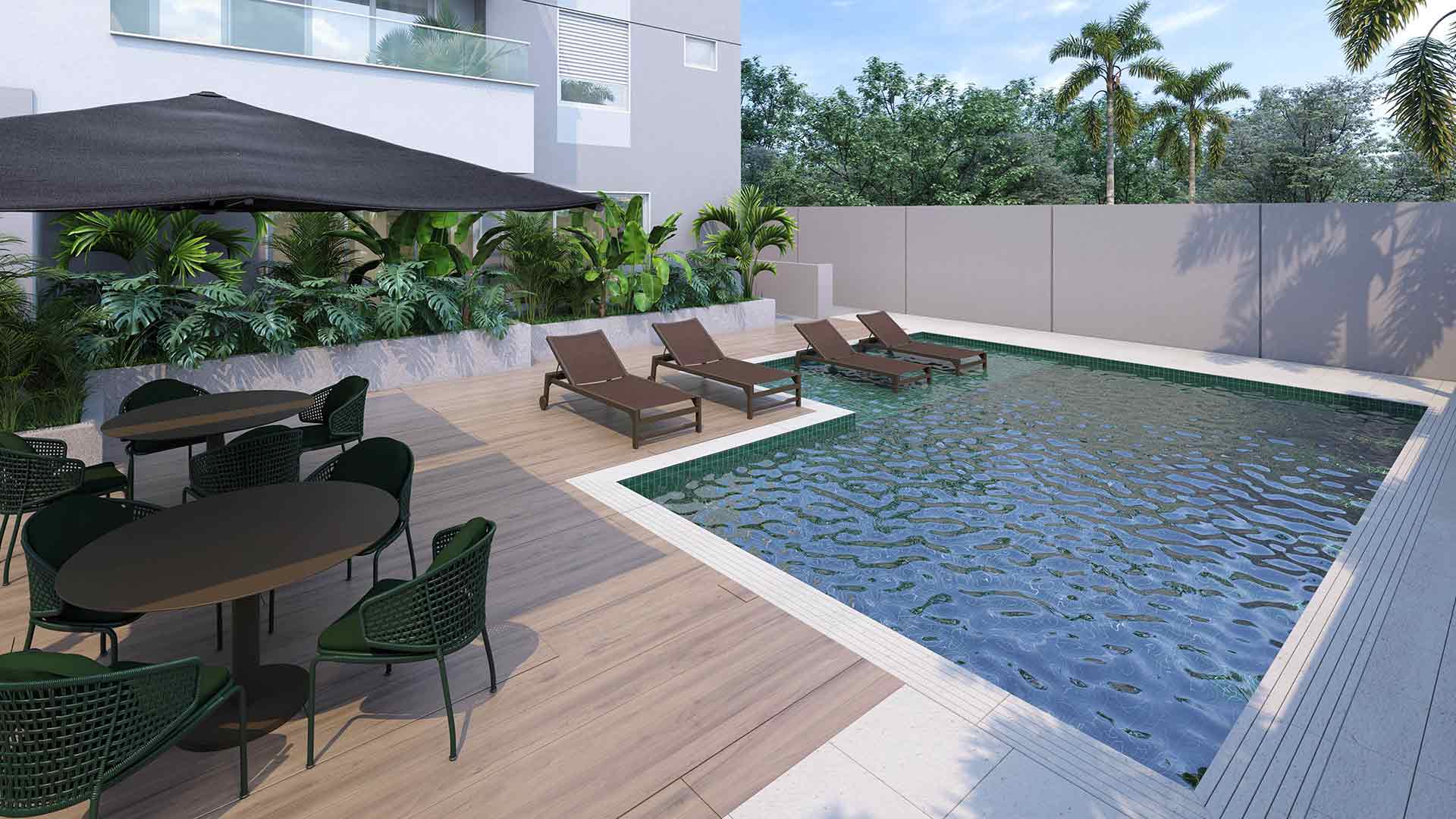 Piscina - Perspectiva ilustrada, sujeito a alteração.